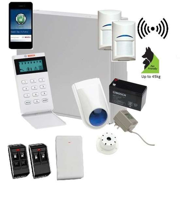 Bosch Solution 3000 Alarm System, 2 x Wireless Tritech Detectors+ Icon Code pad + Deluxe Remote Kit+IP Module