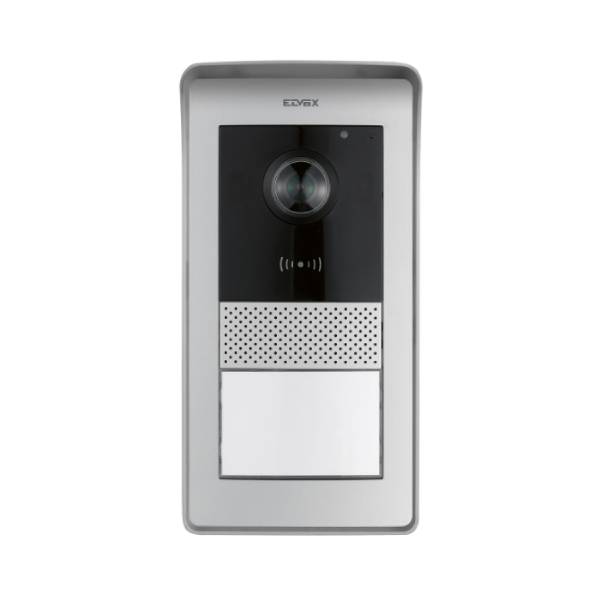 ELVOX 2-WIRE INTERCOM AUDIO/VIDEO DOOR STATION SILVER RESIDENTIAL MECHANICAL BUTTON 2MP 130° METAL 24VDC