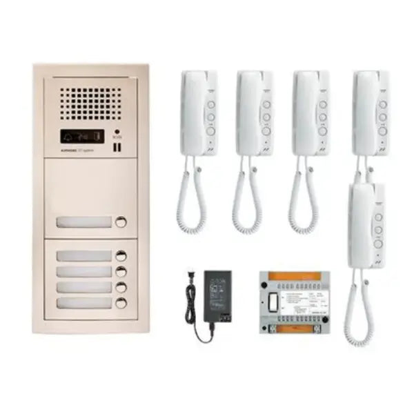 Aiphone GT-5H 5 Apartment Multi Tenant Audio Handset Intercom System Set(GT-1D)