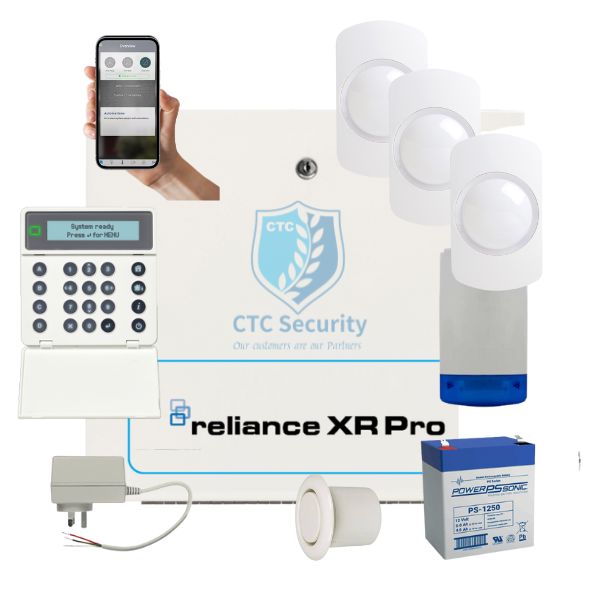 Hills- Security- Alarm- System- Reliance- XRPro- with- Guardall- Detectors-Flushmounted-Siren-CTC-Security
