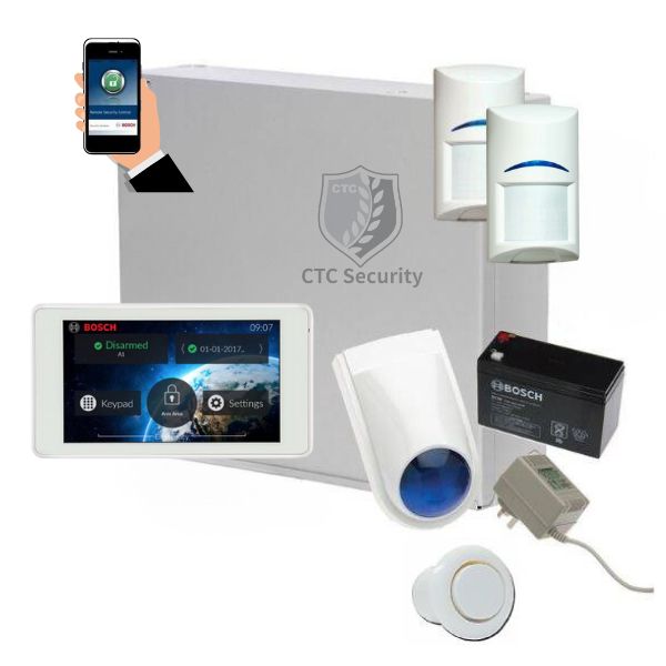 Bosch Solution 2000 Alarm System with 2 x Quad Detectors+ 5" Touch Screen Code pad+ IP Module