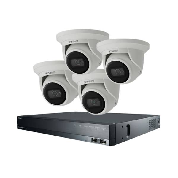 Wisenet Samsung CCTV Kit, 16 Channel Network Recorder, 4 x 4MP Turret Cameras
